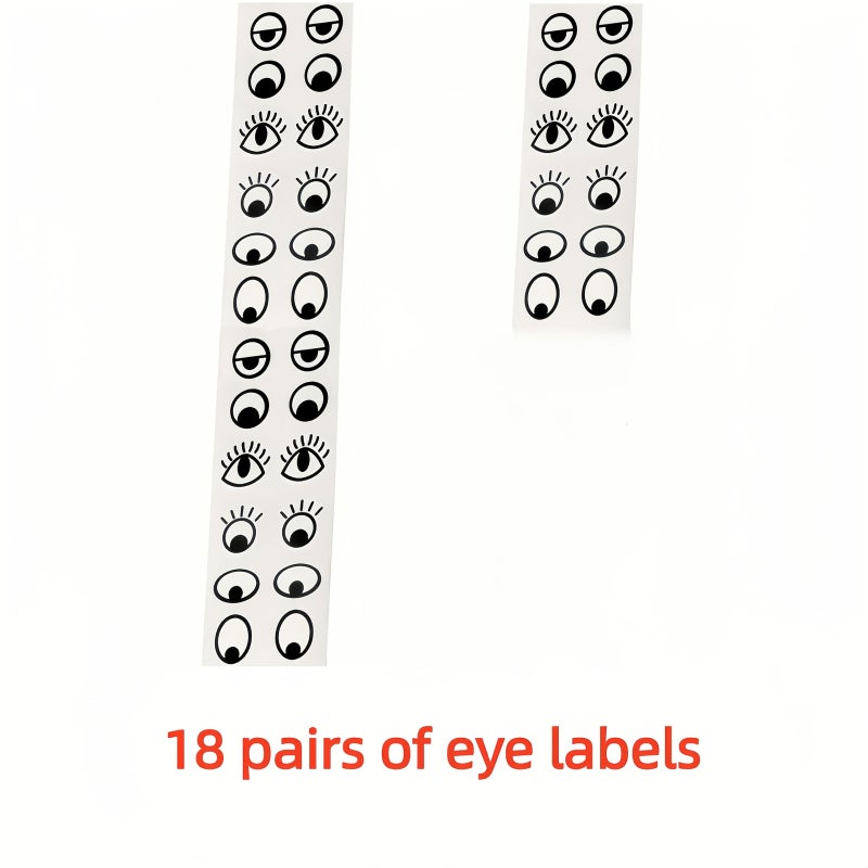 18 Pairs Self Adhesive Eye Sticker Labels for Crafts Home Holiday Decor - Image 3