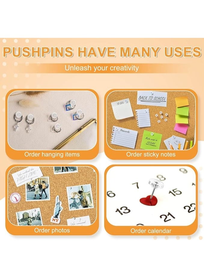 100 Pcs Clear Push Pins Flat Head Thumb Tacks For Bulletin Board And Wall Hanging Reusable Design For Maps Posters And Craft Projects Office And School Supplies Clear - Image 4