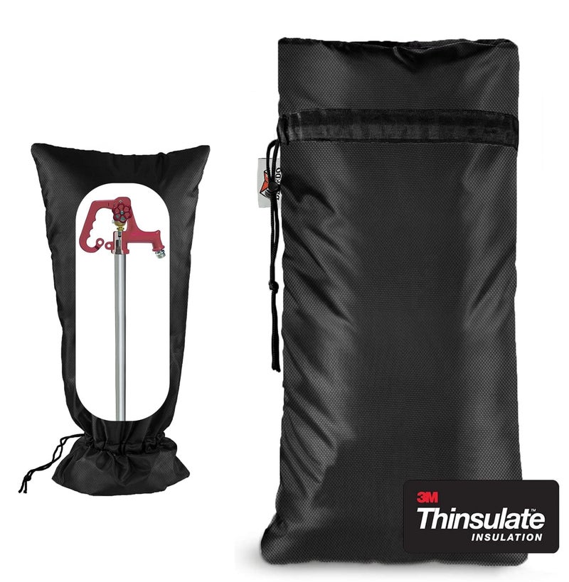 DEMEDO XXL Outdoor Faucet Covers for Winter, 3M Thinsulate Sprinkler Freeze Protector, 25”H x 13”W for Garden Lawn Faucets and Yard Hydrant, Waterproof Insulated Spigot Cover, Reusable Faucet Sock - Image 1