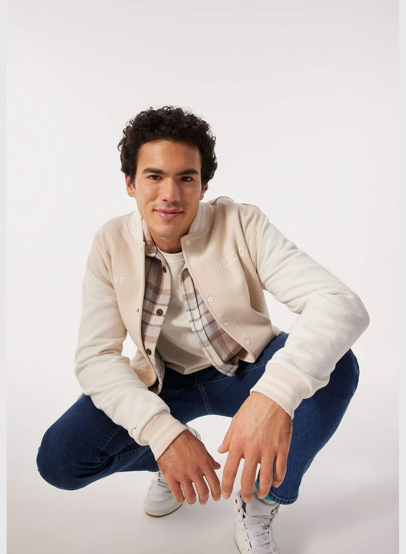 DeFacto Man Long Sleeve Knitted Bomber Jacket