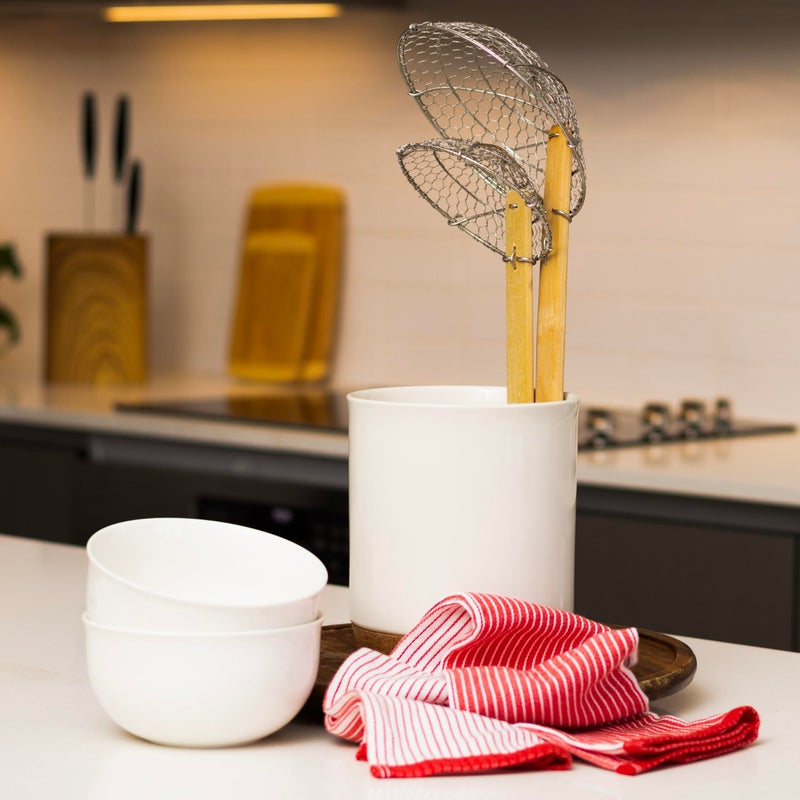 Joyce Chen Kitchen Spider Strainer Stainless Steel 5-Inch Wire Basket with Heat-Resistant Bamboo Handle - Image 4