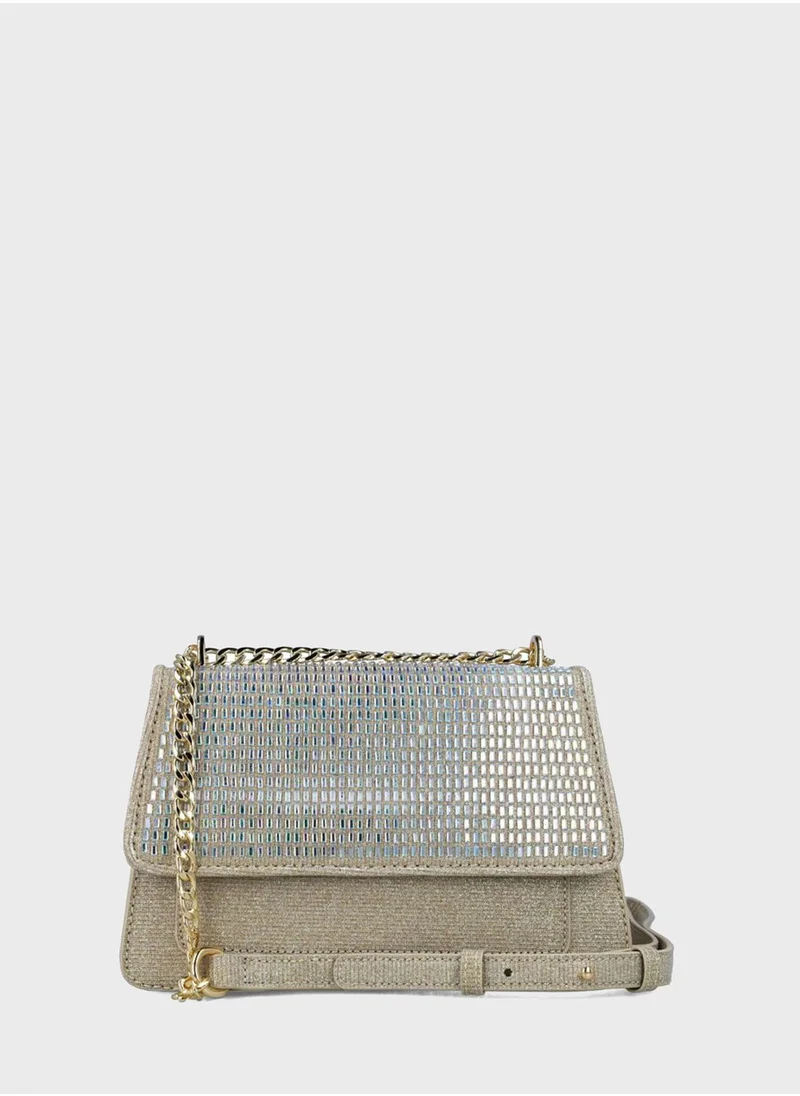 منبور Flap Over Chain Detail Crossbody