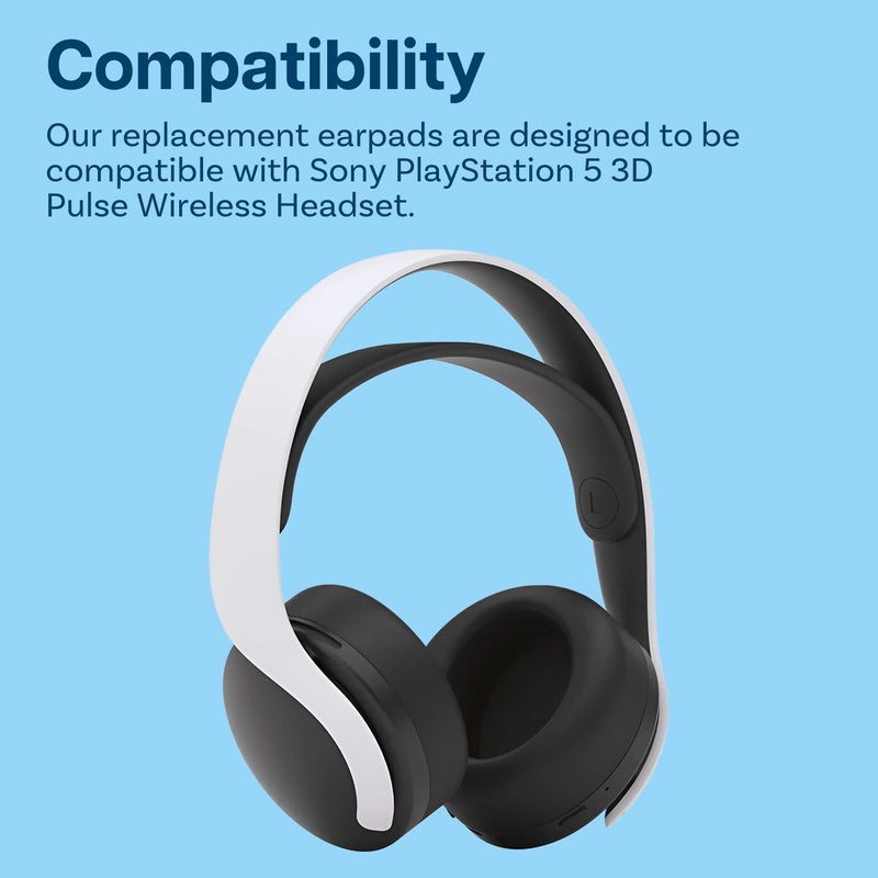 Mmobiel وسادات أذن بديلة لـ Sony PlayStation 5 سماعة رأس 3D Pulse اللاسلكية PS5 وسادات أذن بروتين PU - استبدال وسادات الأذن - أسود - Image 4