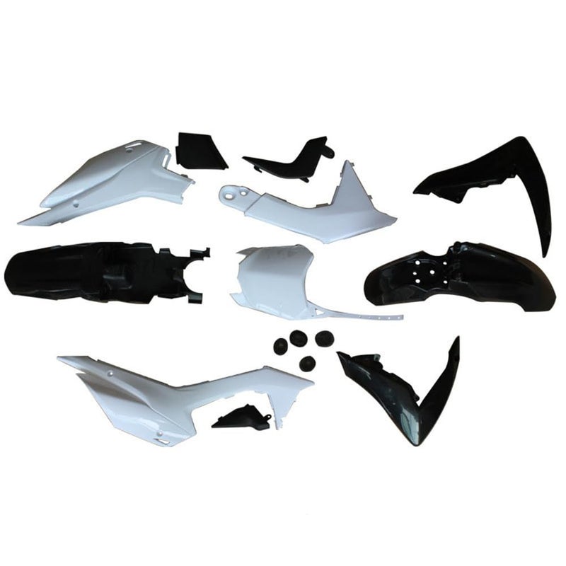 PPR PIT PRO RACING CRF110 Plastic Fairing Kit, Motorcycle Fender Cover Fits for CRF 110 2013 2014 2015 Dirt Pit Bike Motocross Off Road Motorcycle (white-black) - Image 1