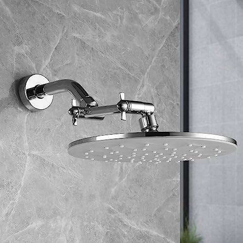 Pichrain Shower Head Extension Arm, Anti-Leak Solid Brass Adjustable Extender for Rain & Handheld Shower Head, G1/2 Universal Connector (5 Inch, Chrome) - Image 3