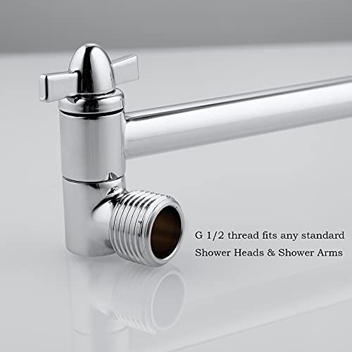 Pichrain Shower Head Extension Arm, Anti-Leak Solid Brass Adjustable Extender for Rain & Handheld Shower Head, G1/2 Universal Connector (5 Inch, Chrome) - Image 5