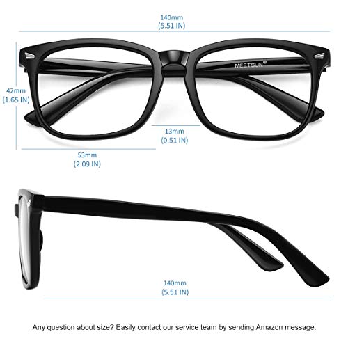 MEETSUN Blue Light Blocking Glasses, Anti Eye Strain Headache (Sleep Better),Computer Reading Glasses UV400 Transparent Lens (Black+Leopard+Tortoise, 53) - Image 5