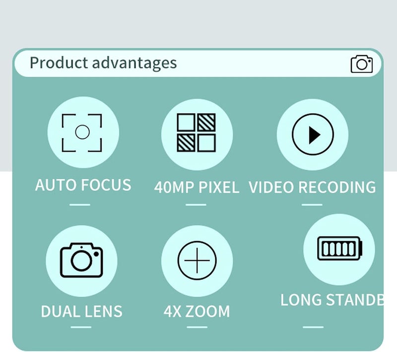 دبوفير كاميرا رقمية Dpofirs FHD 1080P، كاميرا رقمية مع حامل ثلاثي القوائم وعدسة مزدوجة بدقة 40 ميجابكسل عالية الوضوح لتسجيل فيديو سيلفي ممتع للطلاب والأطفال (أسود) - Image 3