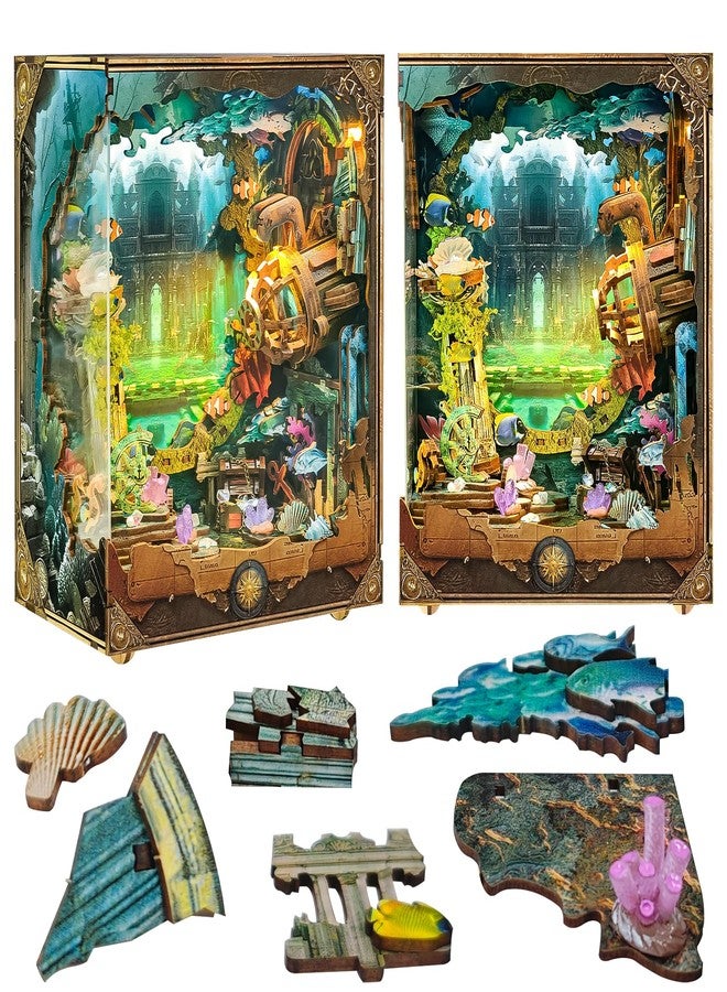 Spilay Book Nook Kit for Adults, Miniature Dollhouse Kit with Dust Cover, 3D Wooden Puzzle Book Nook Kit, Creative Bookshelf Decoration & Unique Gift and Book Lovers(Discover Atlanta) - Image 1