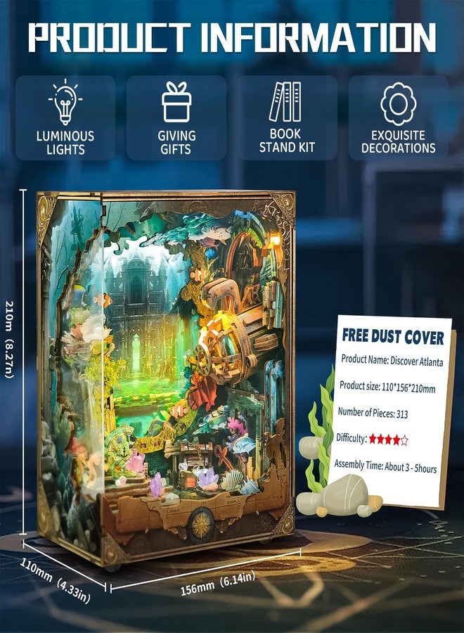 Spilay Book Nook Kit for Adults, Miniature Dollhouse Kit with Dust Cover, 3D Wooden Puzzle Book Nook Kit, Creative Bookshelf Decoration & Unique Gift and Book Lovers(Discover Atlanta) - Image 2