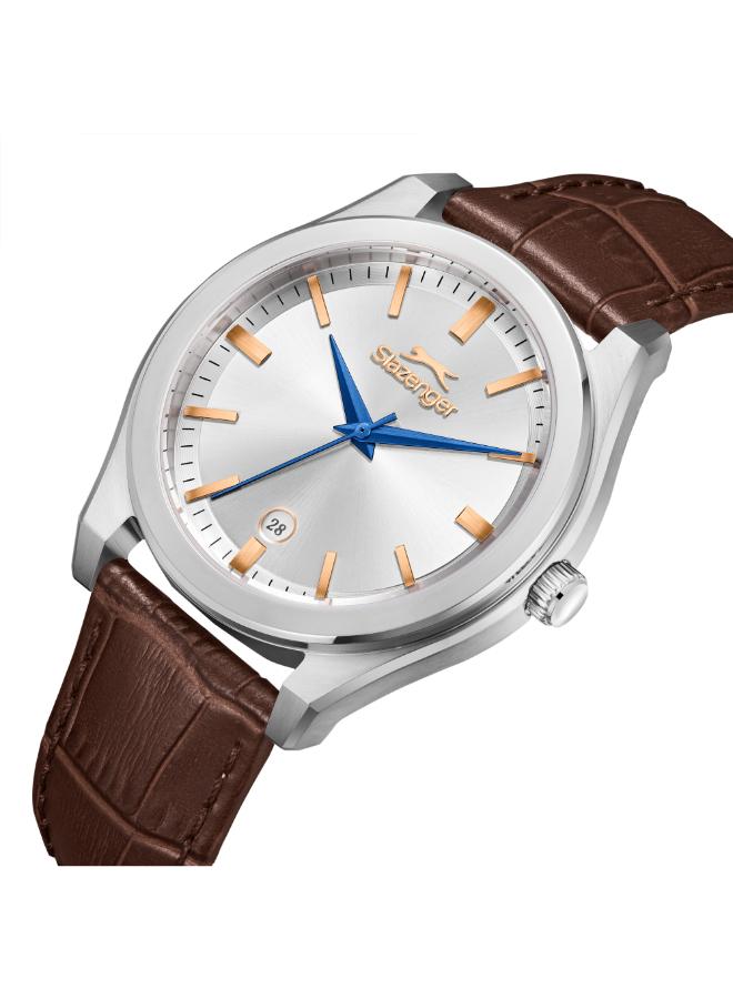 سلازنجر ساعة يد جلدية للرجال بعقارب - Image 2