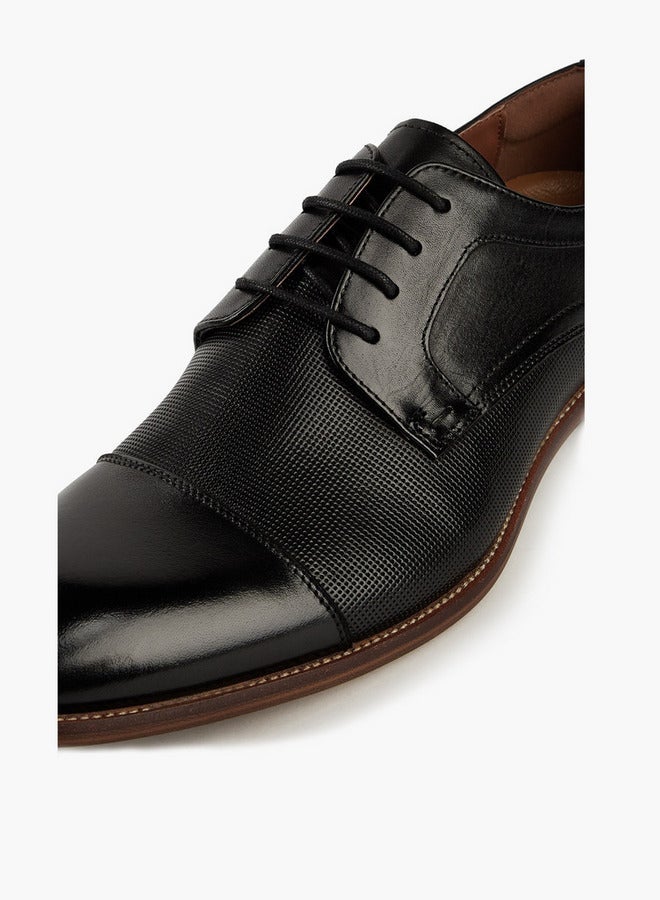 DUCHINI Men's Solid Lace-Up Derby Shoes - Image 4