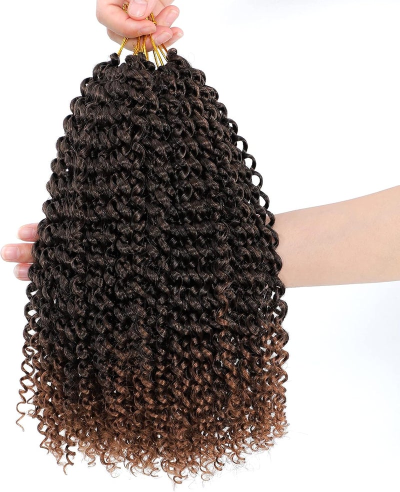 Dansama 6 Packs Passion Twist Hair Water Wave Braiding Hair for Butterfly Style Crochet Braids Bohemian Hair Extensions (12inch, T1B/30, Economy Pack) - Image 1