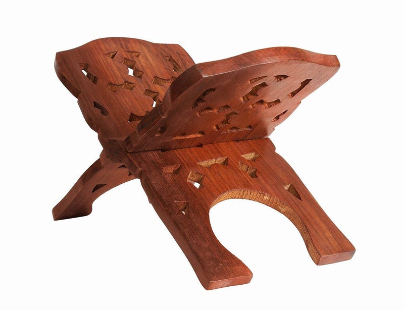 A & S VENTURES A&S Ventures Big Sheesham Wooden Hand Carved Holy Book Stand for Quran, Bible, Gita Reading Book Stand (Brown- 12 Inches) - Image 3