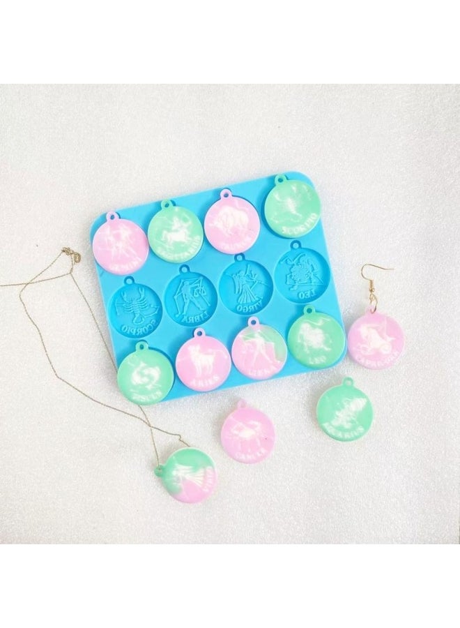 Twelve Constellations  Silicone Mold Suitable for Resin  Craft Earrings Pendant Tag Keychain Jewelry Making - Image 4