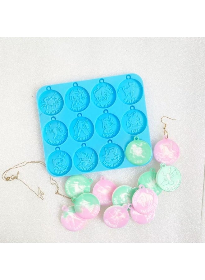 Twelve Constellations  Silicone Mold Suitable for Resin  Craft Earrings Pendant Tag Keychain Jewelry Making - Image 5