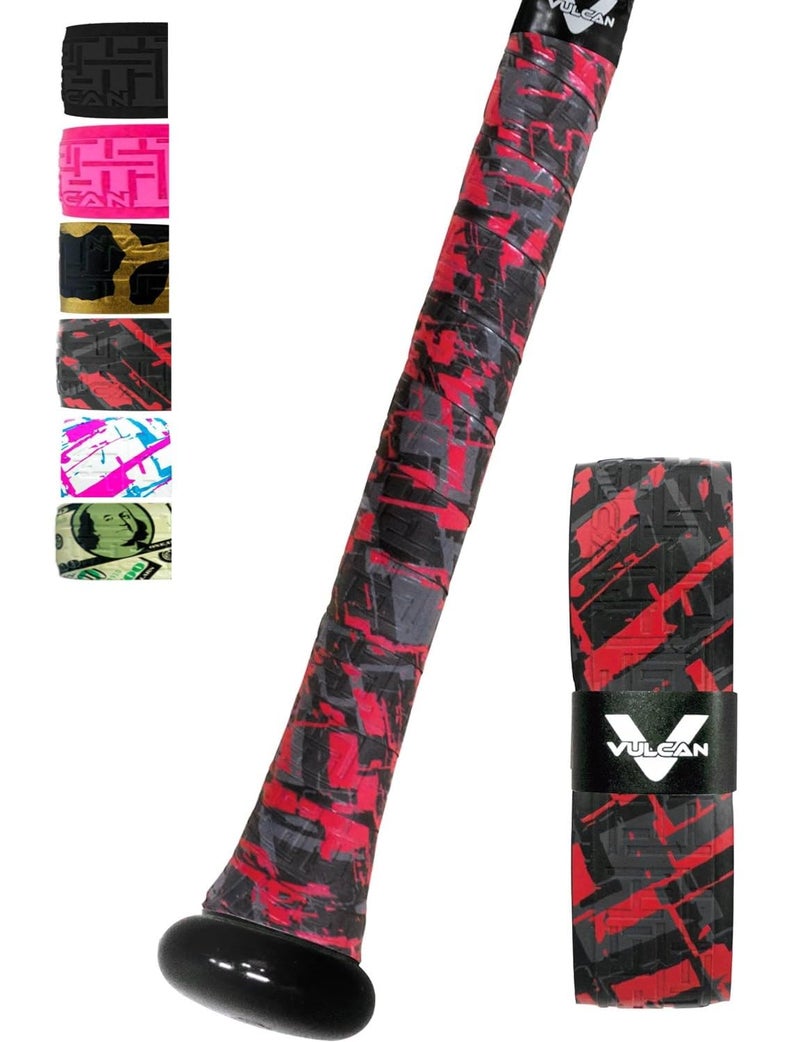 Vulcan | 1.75mm Bat Grip | Baseball/Softball | Red Sizzle - Image 1