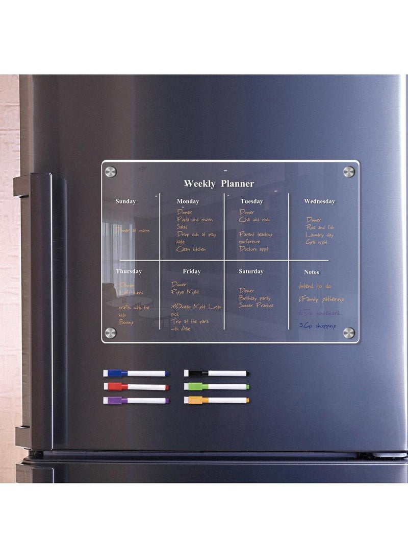 Generic Magnetic Transparent Acrylic Week Plan Memo Message Board Erasable Refrigerator Sticker  - Image 3