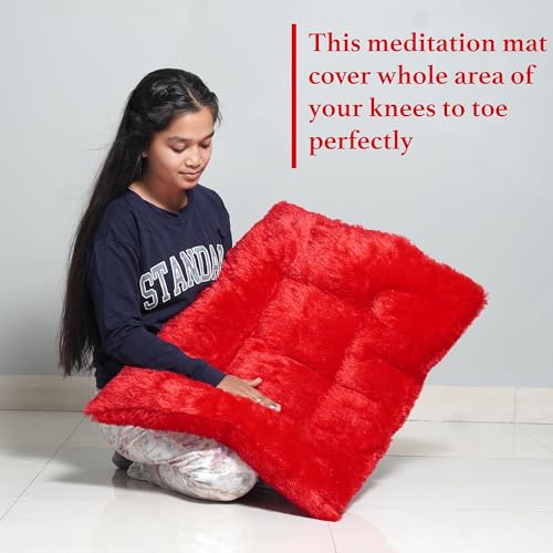 NEXTGO Floor Seat Cushions Yoga Meditation Mat Pooja aasan Soft Extra Comfortable Feather Touch Last Long Upto Washable Material Size 24 x 30 Inch 2 x 2.5 Fit (RED) - Image 5