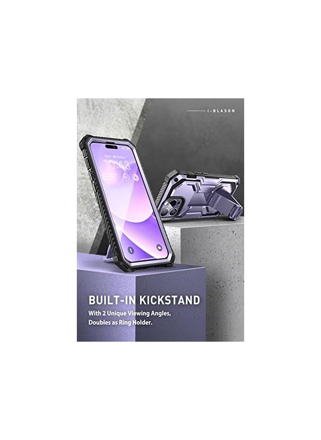 I-blason Armorbox Case for iPhone 14 Pro 6.1 inch (2022 Release) with Kickstand & Belt Clip Holster, Full Body Protective Bumper Case with Built-in Screen Protector  - Image 5