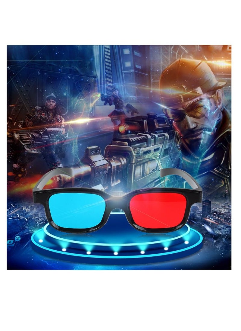 AROAQ High Quality 1x Black Frame Red Blue Universal 3D Glasses Movie Game DVD Black 3D Glasses  - Image 5