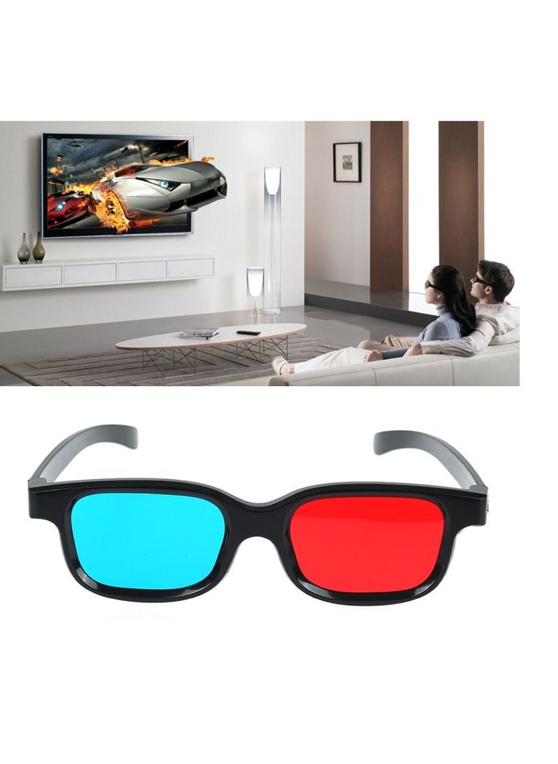 AROAQ High Quality 1x Black Frame Red Blue Universal 3D Glasses Movie Game DVD Black 3D Glasses  - Image 2