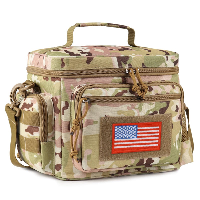 ATRIPACK Lunch Box for Men, Tactical Lunch Bag MOLLE Webbing Leakproof Insulated Large Lunch Cooler Women Adult Meal with Adjustable Shoulder Strap Durable Lunch Pail (Camo-Brown) - Image 1