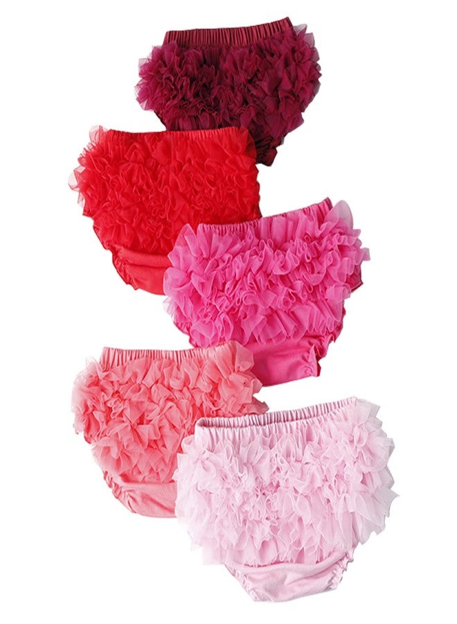 Orinery Infant Bloomers Underwear Ruffle Diaper Cover for Baby Girls Toddler Kids Cotton Shorts Panties 4-Pack (LSB59-R, 1-2T) - Image 5