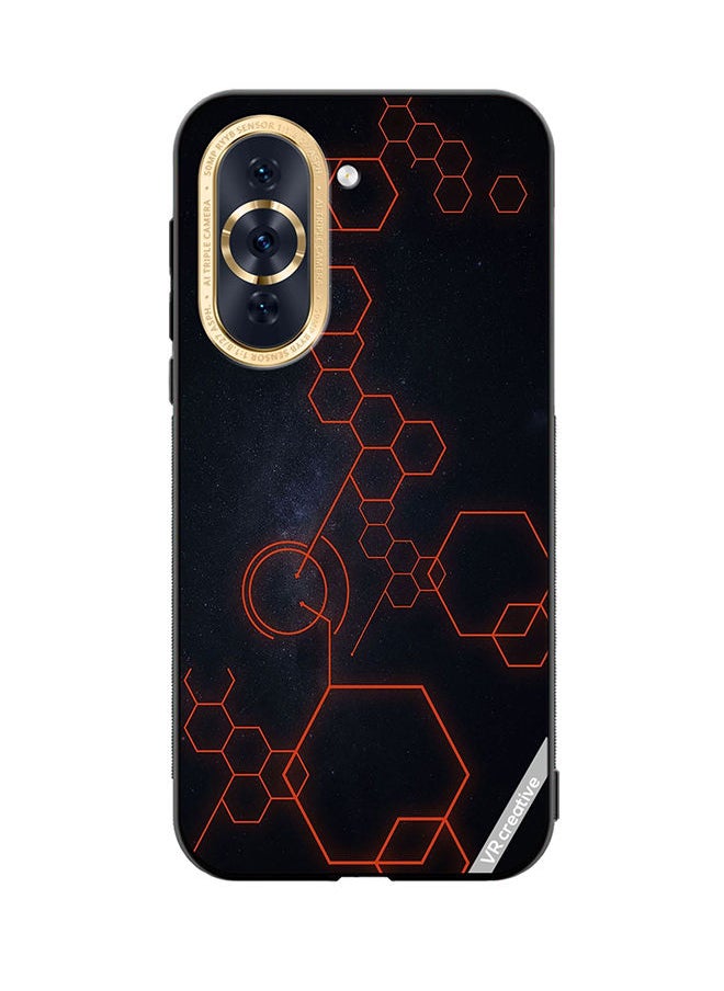 Protective Case Cover For Huawei Nova 10 Pro Abstract Hexagon Design Multicolour