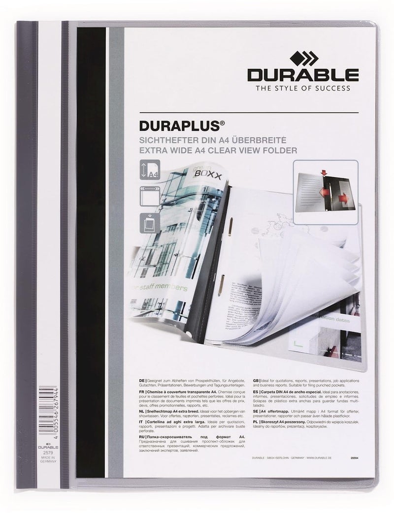 Durable DURAPLUS - folders (Grey, A4, Paper)