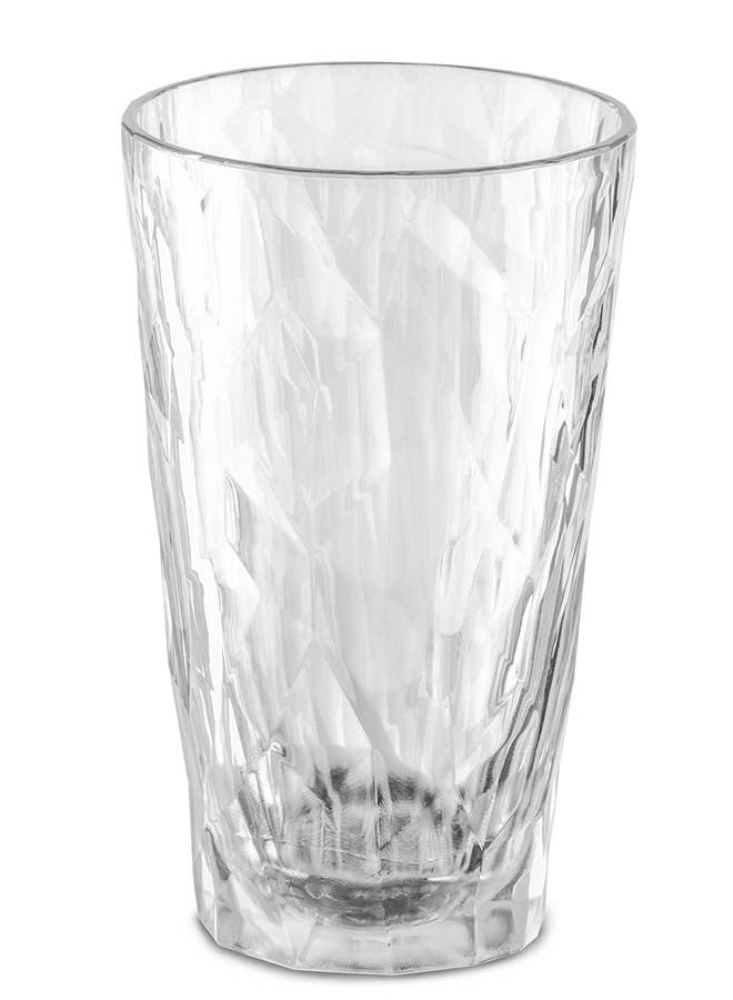 Koziol Tumbler Glass Transparent Club No 6  410ml, Polycarbonate (Pack of 4)