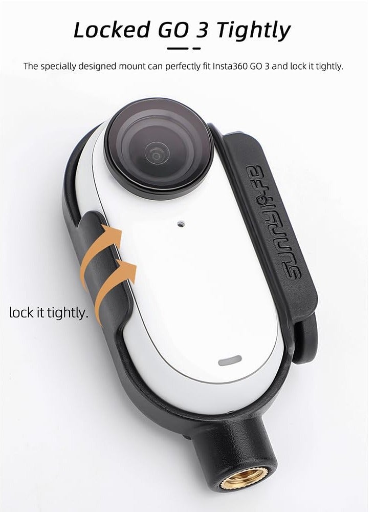 SOLARAE Adapter Bracket for Insta360 GO3 : Foldable Camera Protection Frame with 1/4" Thread for Selfie Stick & Tripod Connectivity - Essential GO3 Accessories - Image 5