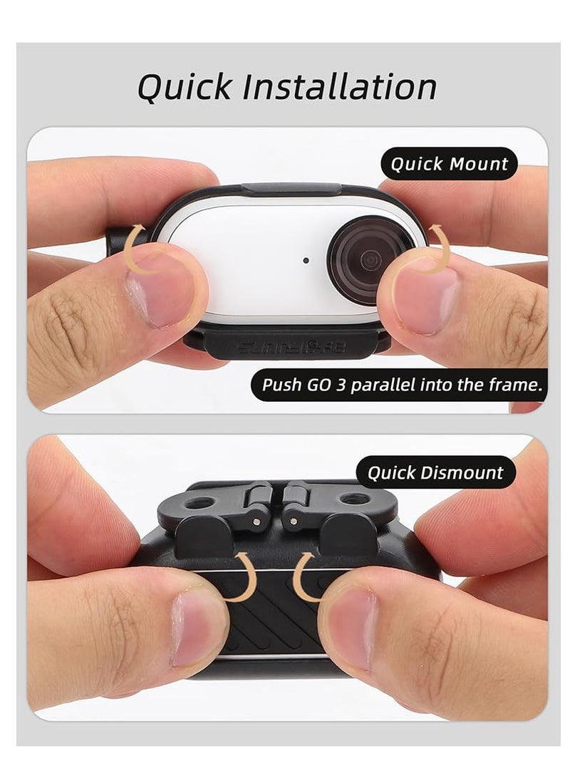 SOLARAE Adapter Bracket for Insta360 GO3 : Foldable Camera Protection Frame with 1/4" Thread for Selfie Stick & Tripod Connectivity - Essential GO3 Accessories - Image 4