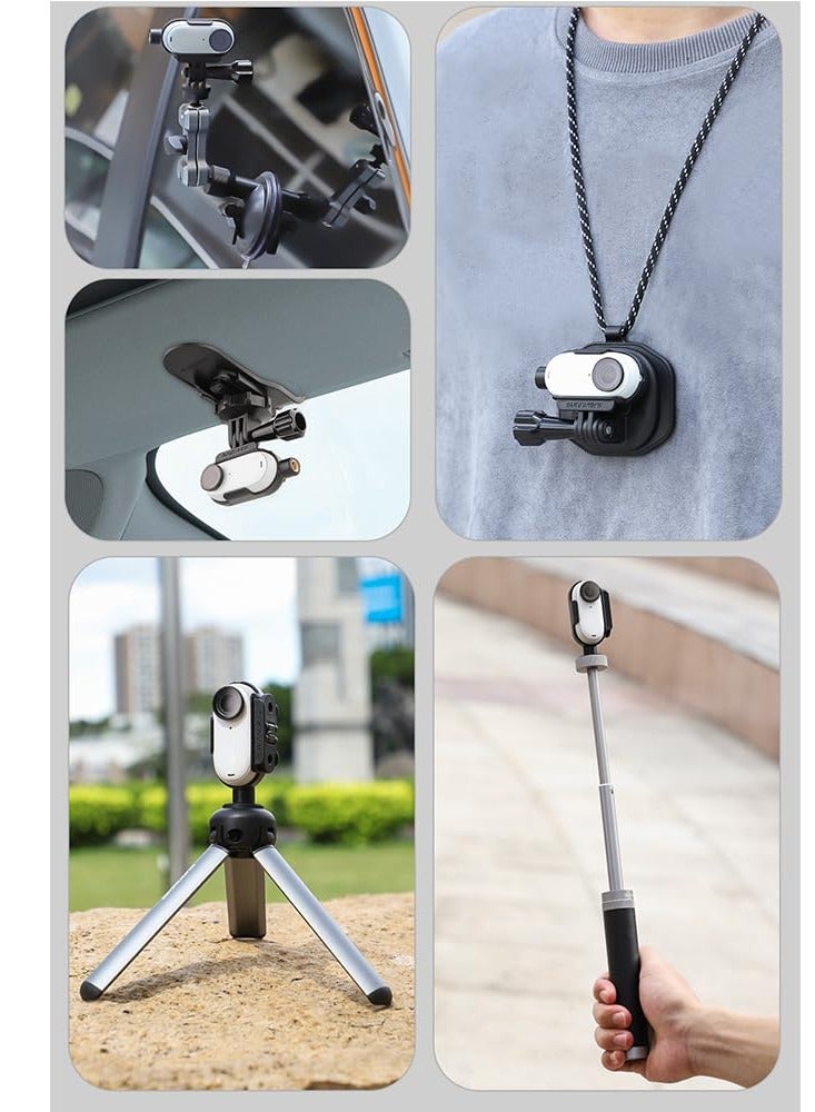 SOLARAE Adapter Bracket for Insta360 GO3 : Foldable Camera Protection Frame with 1/4" Thread for Selfie Stick & Tripod Connectivity - Essential GO3 Accessories - Image 2