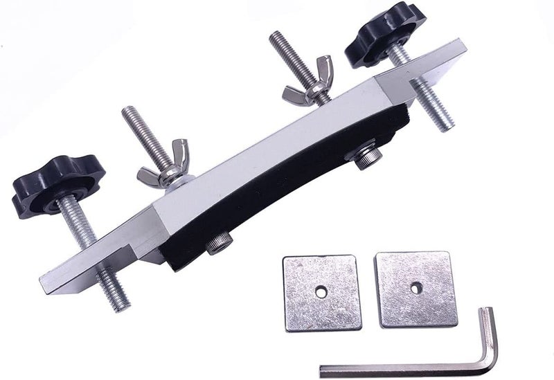 TUOREN 1 Set Acoustic Guitar Bridge Clamp 6 12 String Acoustic Guitar Bridge Repair Replace Tool with 2 Metal Blocks L Wrench
