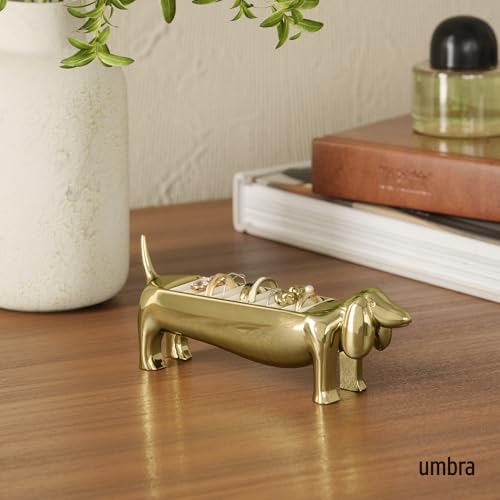 Umbra Dachsie Ring Holder Gift for Weiner Dog Dachshund Doxie Lover Jewelry Storage Brass - Image 3
