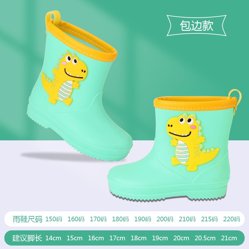 Children'S Rain Boots Cartoon Boys And Girls Waterproof Corset Rain Boots Kindergarten Children'S Non-Slip Rubber Shoes Cute Baby Overshoes - Image 1