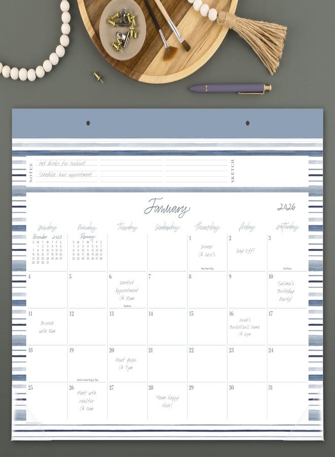 Cambridge 2026 Desk Calendar by Leah Bisch, Desk Pad, Monthly, 21-3/4" x 17", Large, Stripe (LB42-704-26) - Image 2