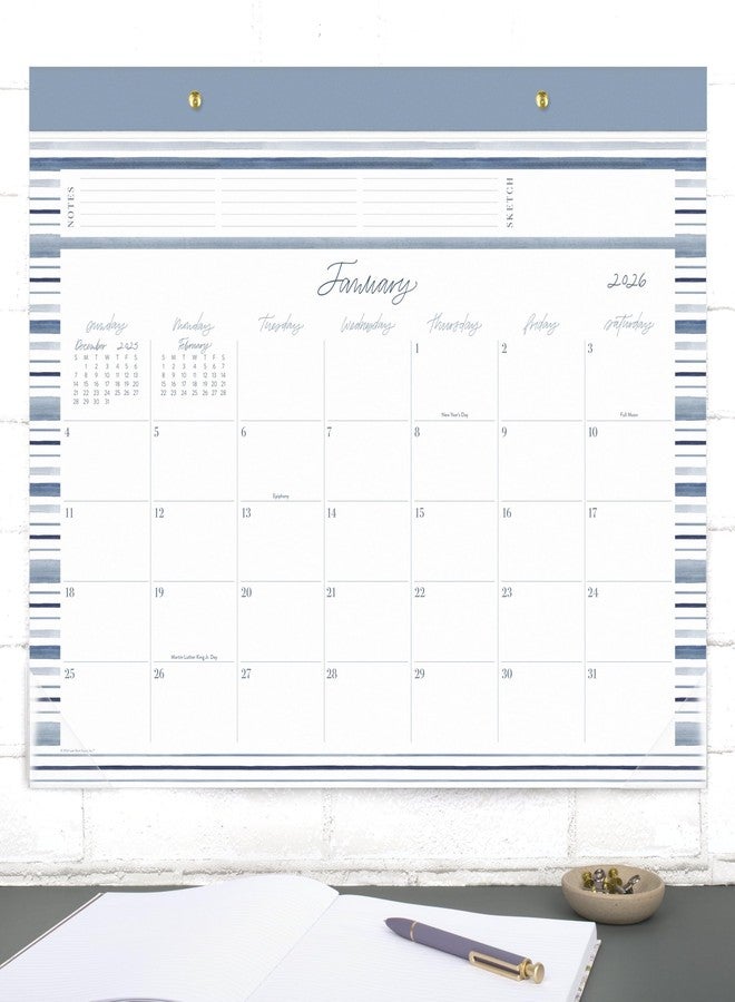 Cambridge 2026 Desk Calendar by Leah Bisch, Desk Pad, Monthly, 21-3/4" x 17", Large, Stripe (LB42-704-26) - Image 3