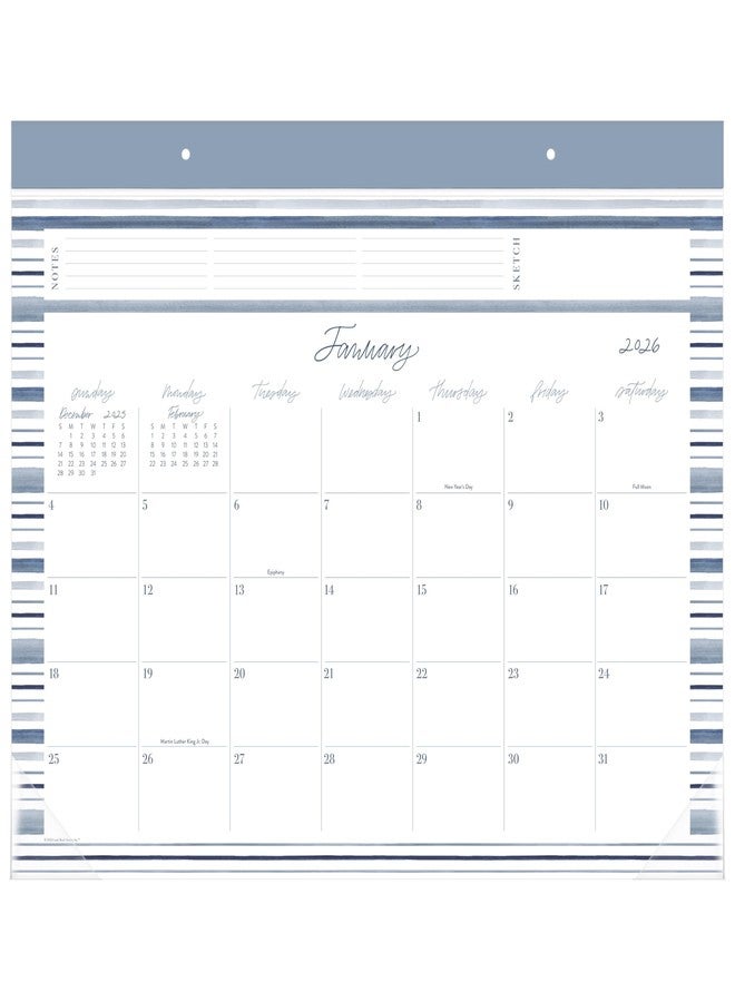 Cambridge 2026 Desk Calendar by Leah Bisch, Desk Pad, Monthly, 21-3/4" x 17", Large, Stripe (LB42-704-26) - Image 1