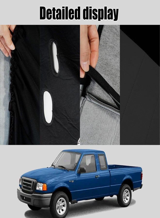 EDIETH 2Pcs 60/40 Black & Dark Gray Cloth High Back Bench Seat Cover Compatible with Ford Ranger XLT 1998 1999 2000 2001 2002 2003 (Without Console Cover) - Image 5