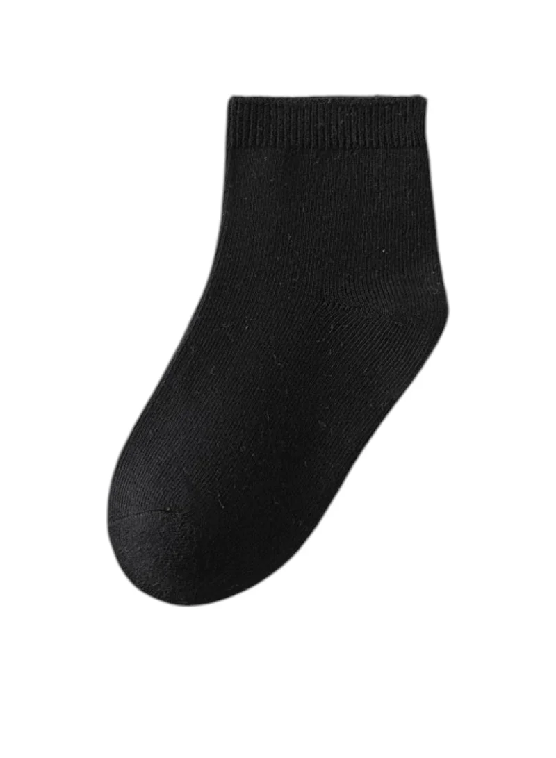 بيداني Essential Black Cotton School Socks (5-Pack)Short