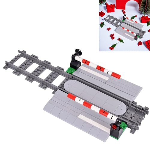 TNDCKP Train Tracks Building Block Set 01 City Train Track Railroad Tracks Traffic Light Railroad Crossing Building Bricks Compatible with Lego 853792 Accessory Kid Gifts for Ages 6 - Image 1