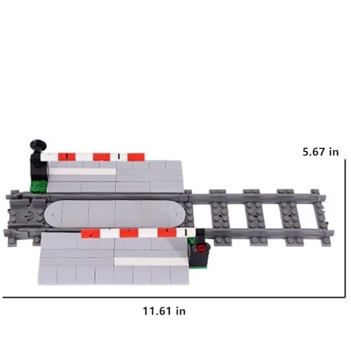 TNDCKP Train Tracks Building Block Set 01 City Train Track Railroad Tracks Traffic Light Railroad Crossing Building Bricks Compatible with Lego 853792 Accessory Kid Gifts for Ages 6 - Image 5