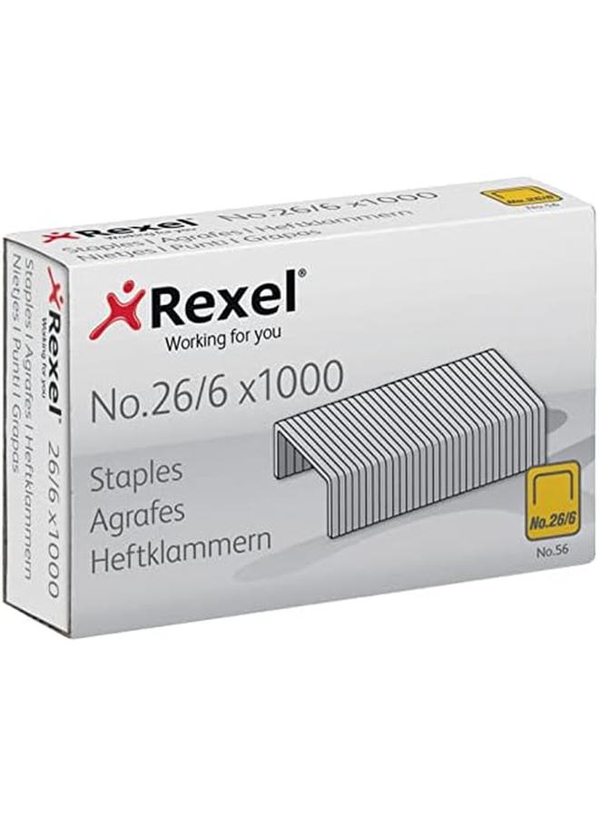 Rexel No. 26 6 Staples 1Pk 20X 1000 No.56 Silver 06131 - Image 2