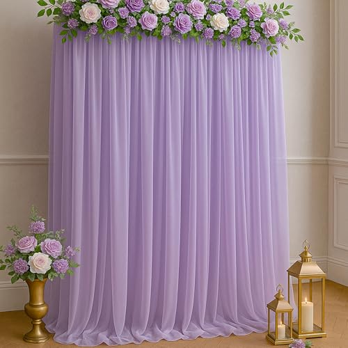 SpecialYou.in SpecialYou® Lavender Back Drop Curtain for Decoration, Curtains for Aesthetic Home Decor, Aesthetic Room Decor Items Pinterest, Decoration Curtains for Background- 2Pcs - Image 5
