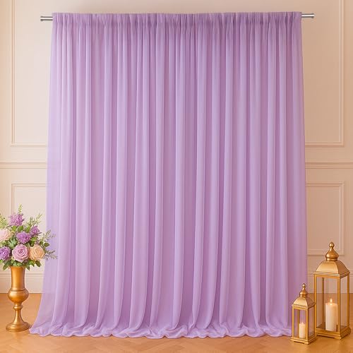 SpecialYou.in SpecialYou® Lavender Back Drop Curtain for Decoration, Curtains for Aesthetic Home Decor, Aesthetic Room Decor Items Pinterest, Decoration Curtains for Background- 2Pcs - Image 1