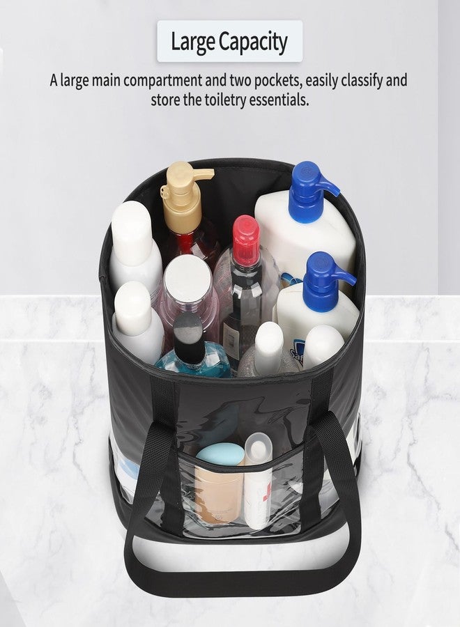 onemoky Large Clear Toiletry Bag, Travel Toiletry Bag for Women and Men, Waterproof Clear Tote Bag, Transparent Makeup Bag Organizer Portable Bath Shower Bag for Bathroom, Gym, Beach, Swimming, Traveling - Image 2