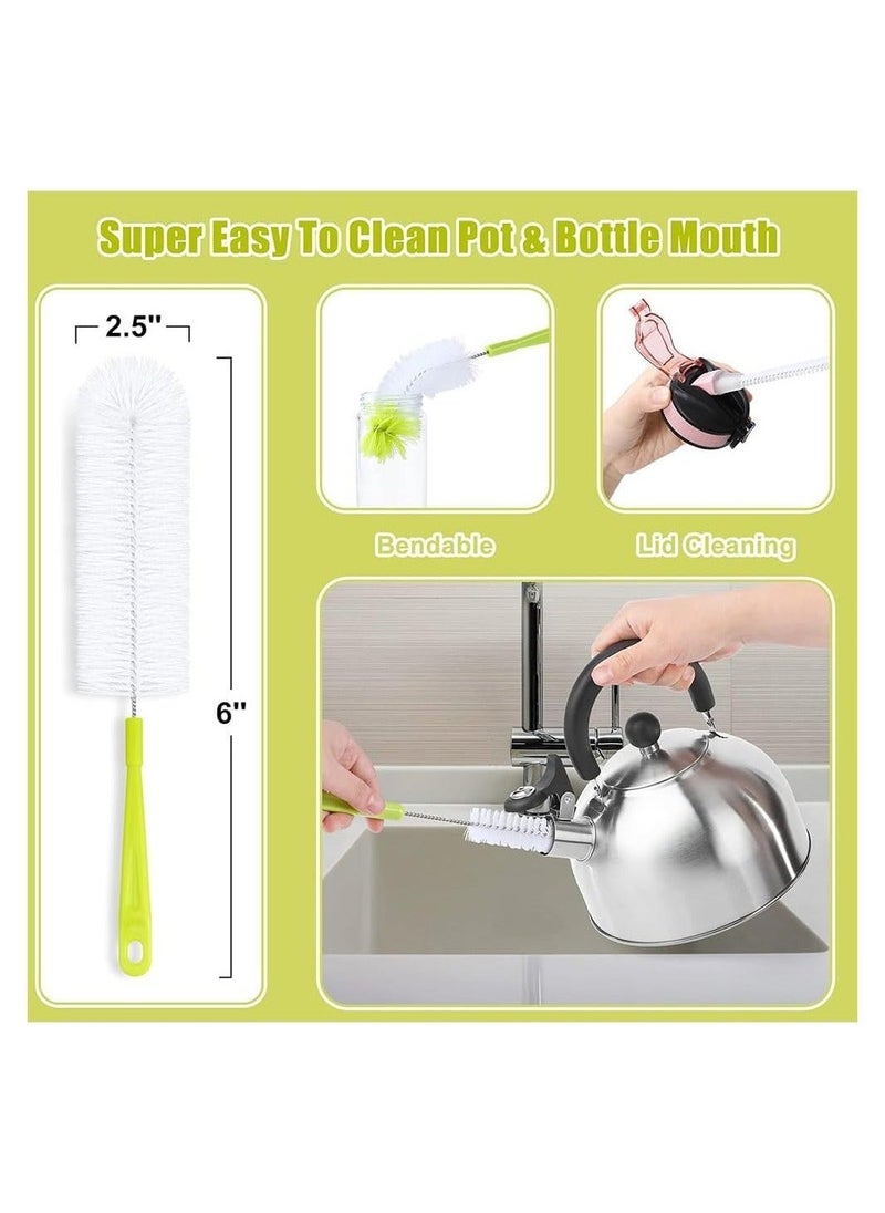 Bottle Brush Long Handle Bottle Cleaning Brush 5 PCS Baby Bottle Cleaning Brush Kit Cup Bottle Straw Brush For Baby Bottle Nipple Thermoses - Image 3
