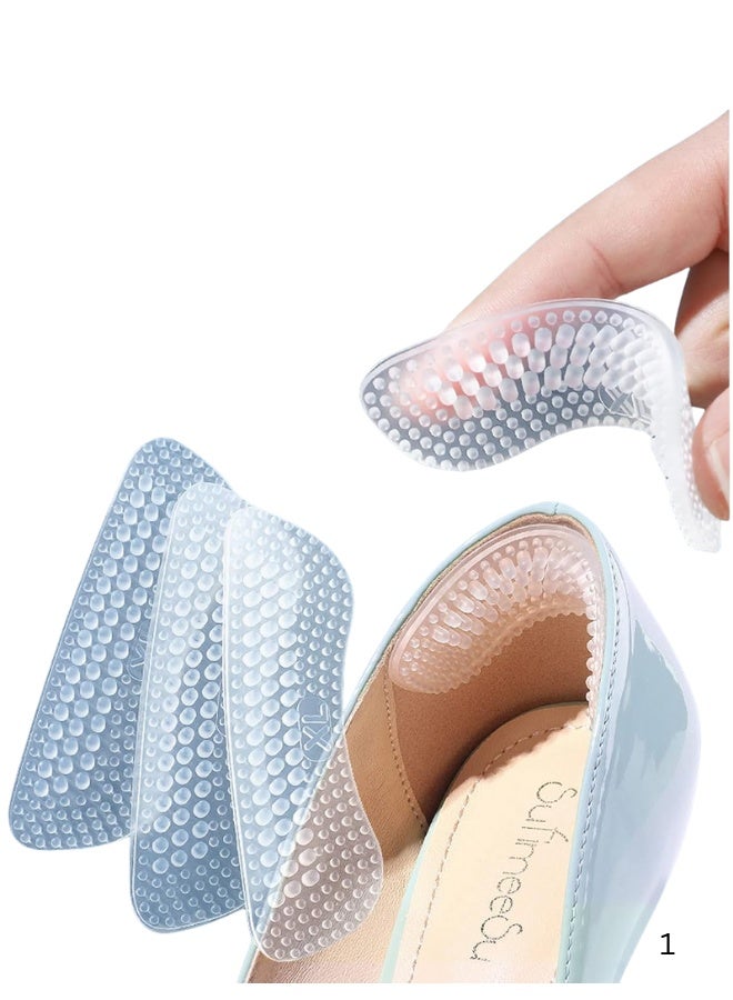 Silicone Heel Grips Liner Cushions Inserts for Loose Shoes, Heel Pads Snugs for Shoe Too Big Men Women, Filler Improved Shoe Fit and Comfort, Prevent Heel Slip and Bliste - Image 1
